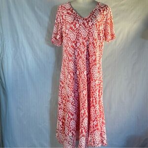 Danillo Boutique Women Salmon Pink Net/Embroidered Overlay Plus Size Dress 1X👍